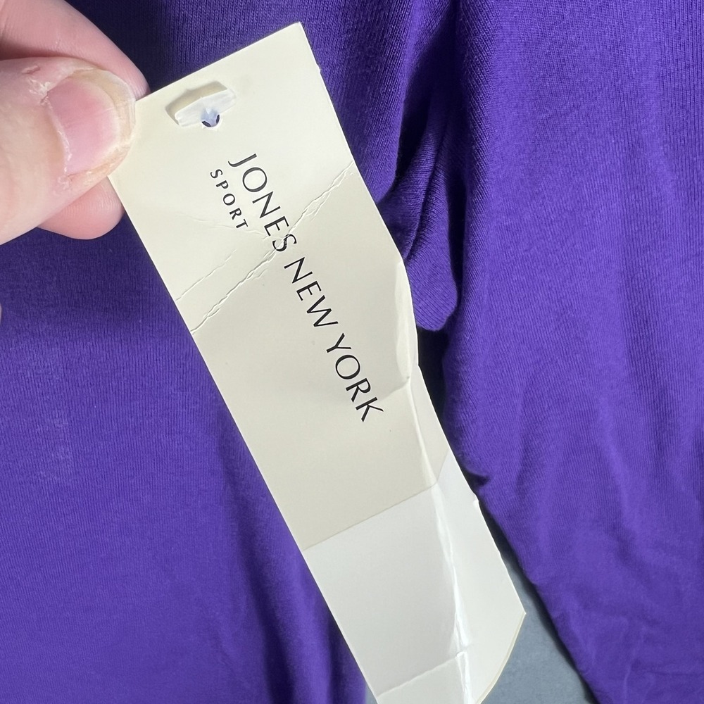 Jones New York Sport Women's Purple Long Sleeve Cotton T-Shirt Top Size L New - Picture 4 of 7